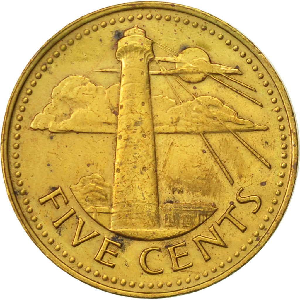 Coin, Barbados, 5 Cents, 1982, Franklin Mint, EF(40-45), Brass, KM:11