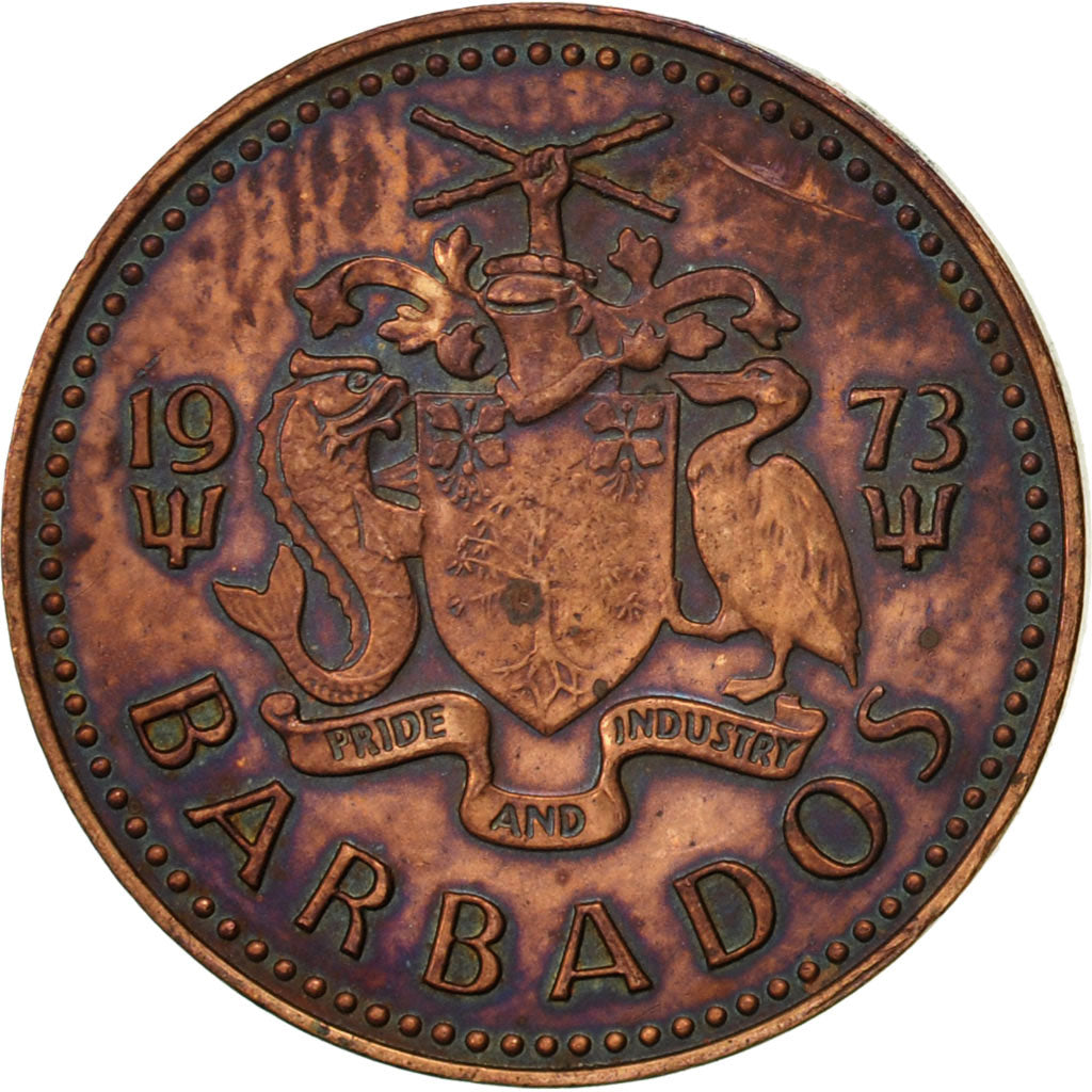 Coin, Barbados, Cent, 1973, Franklin Mint, EF(40-45), Bronze, KM:10