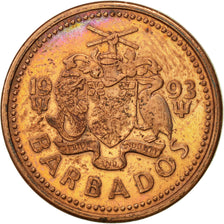 Coin, Barbados, Cent, 1993, Royal Canadian Mint, EF(40-45), Copper Plated Zinc