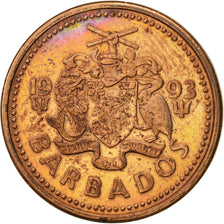 Monnaie, Barbados, Cent, 1993, Royal Canadian Mint, TTB, Copper Plated Zinc