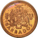 Coin, Barbados, Cent, 1993, Royal Canadian Mint, EF(40-45), Copper Plated Zinc