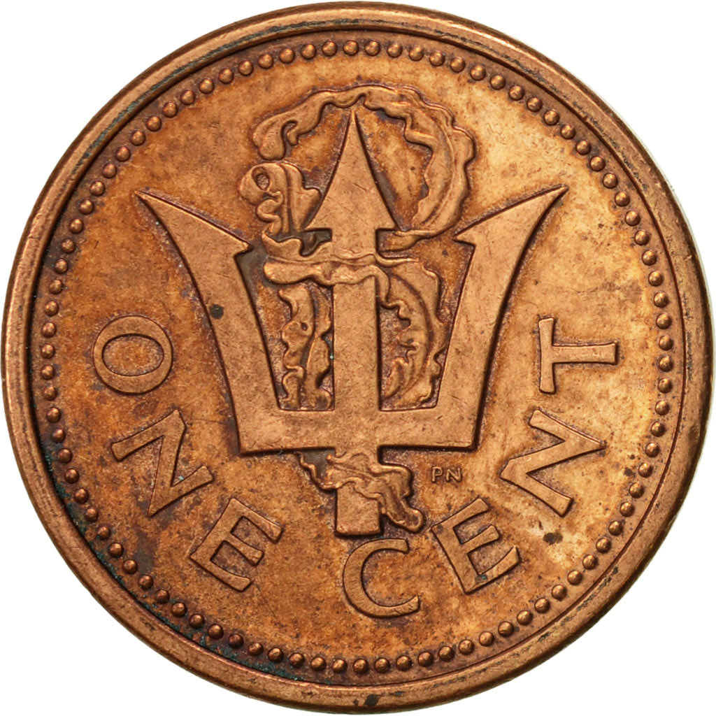 Coin, Barbados, Cent, 1993, Royal Canadian Mint, EF(40-45), Copper Plated Zinc