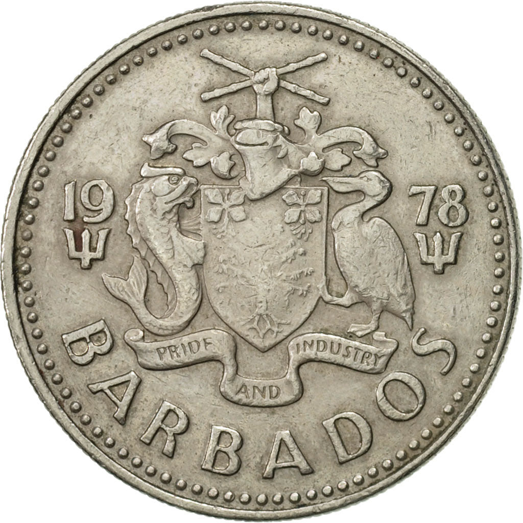Moneta, Barbados, 25 Cents, 1978, Franklin Mint, BB+, Rame-nichel, KM:13