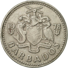 Coin, Barbados, 25 Cents, 1978, Franklin Mint, AU(50-53), Copper-nickel, KM:13
