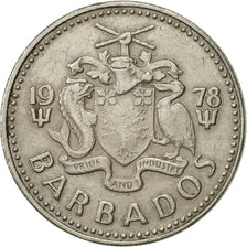 Moneta, Barbados, 25 Cents, 1978, Franklin Mint, BB+, Rame-nichel, KM:13
