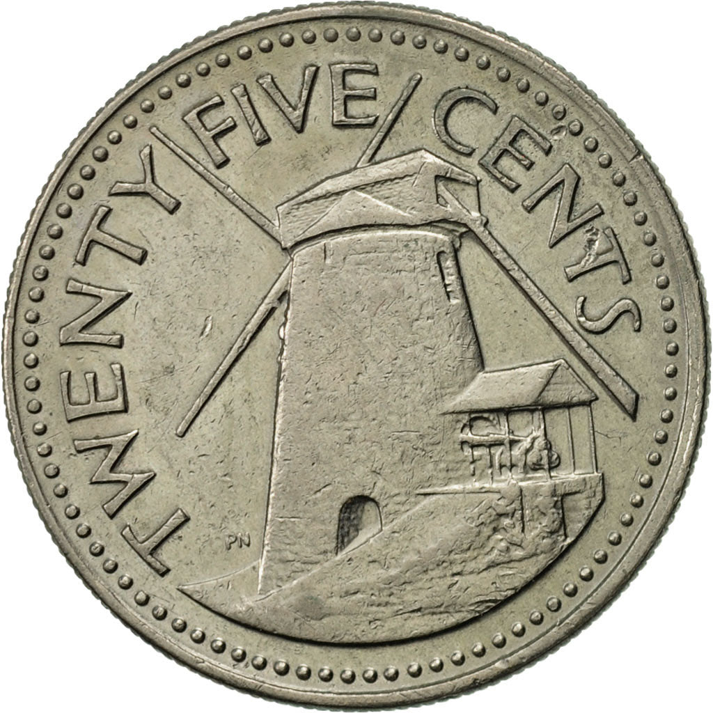 Coin, Barbados, 25 Cents, 1973, Franklin Mint, AU(50-53), Copper-nickel, KM:13