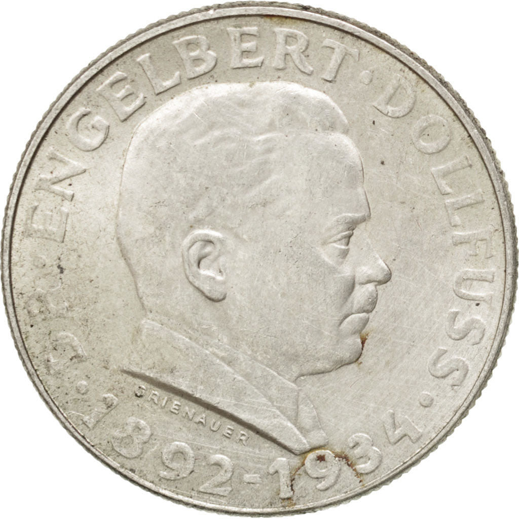 AUSTRIA, 2 Schilling, 1934, KM #2852, AU(55-58), Silver, 12.00