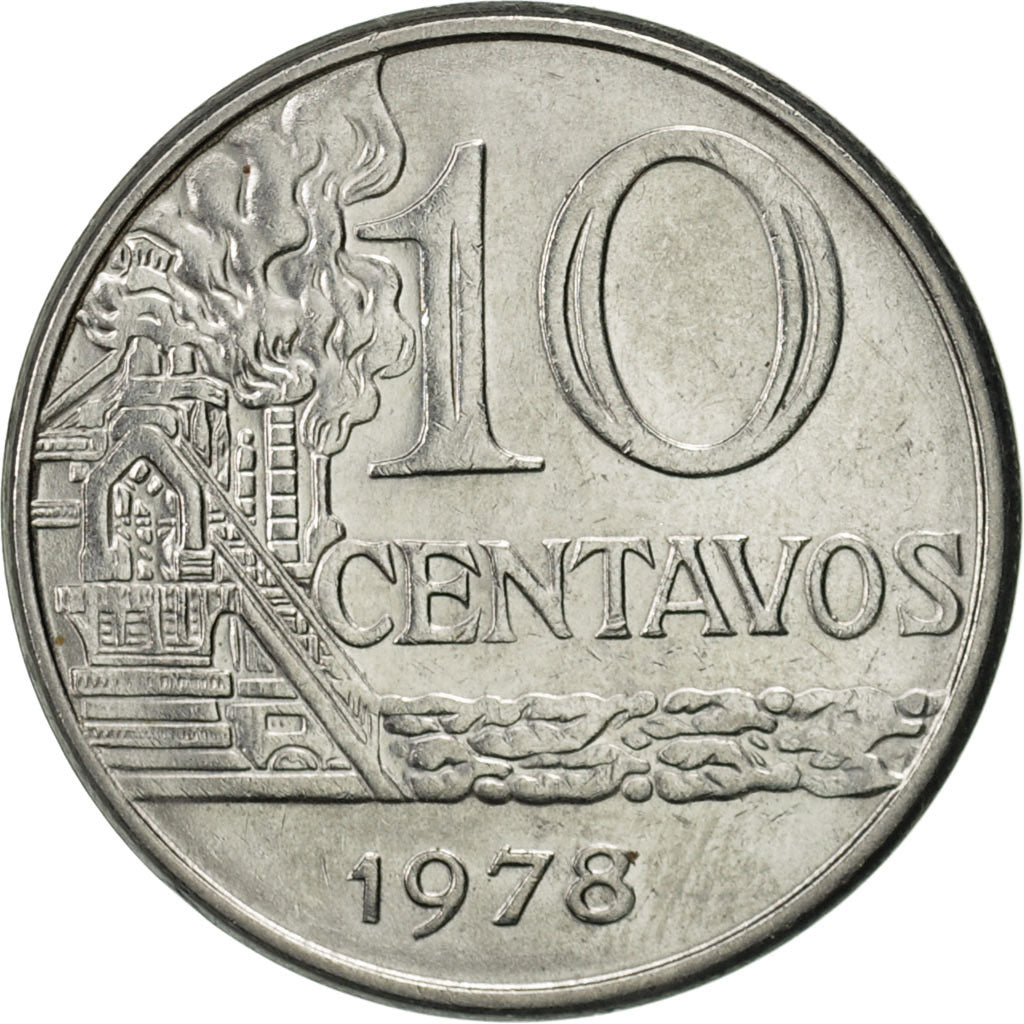 Monnaie, Brésil, 10 Centavos, 1978, SUP, Stainless Steel, KM:578.1a