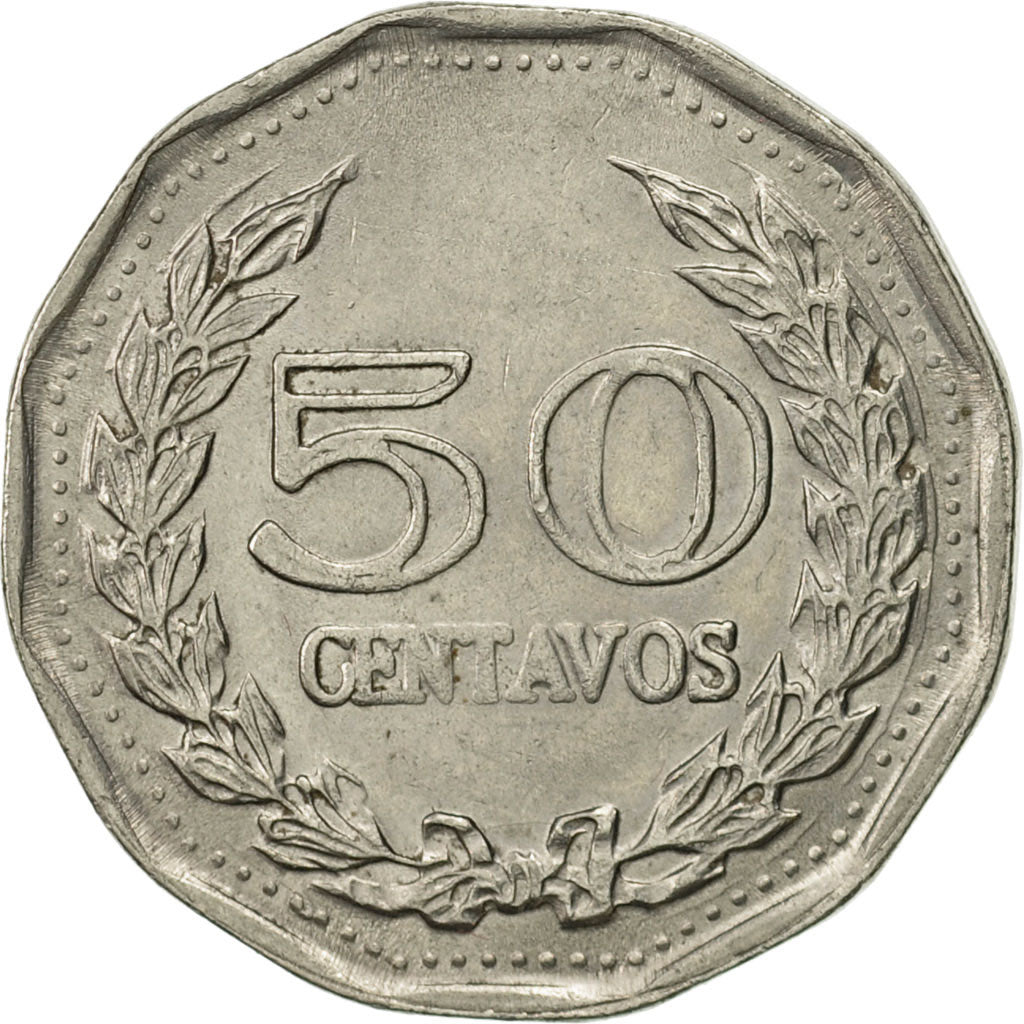 Moneda, Colombia, 50 Centavos, 1970, EBC, Níquel recubierto de acero, KM:244.1