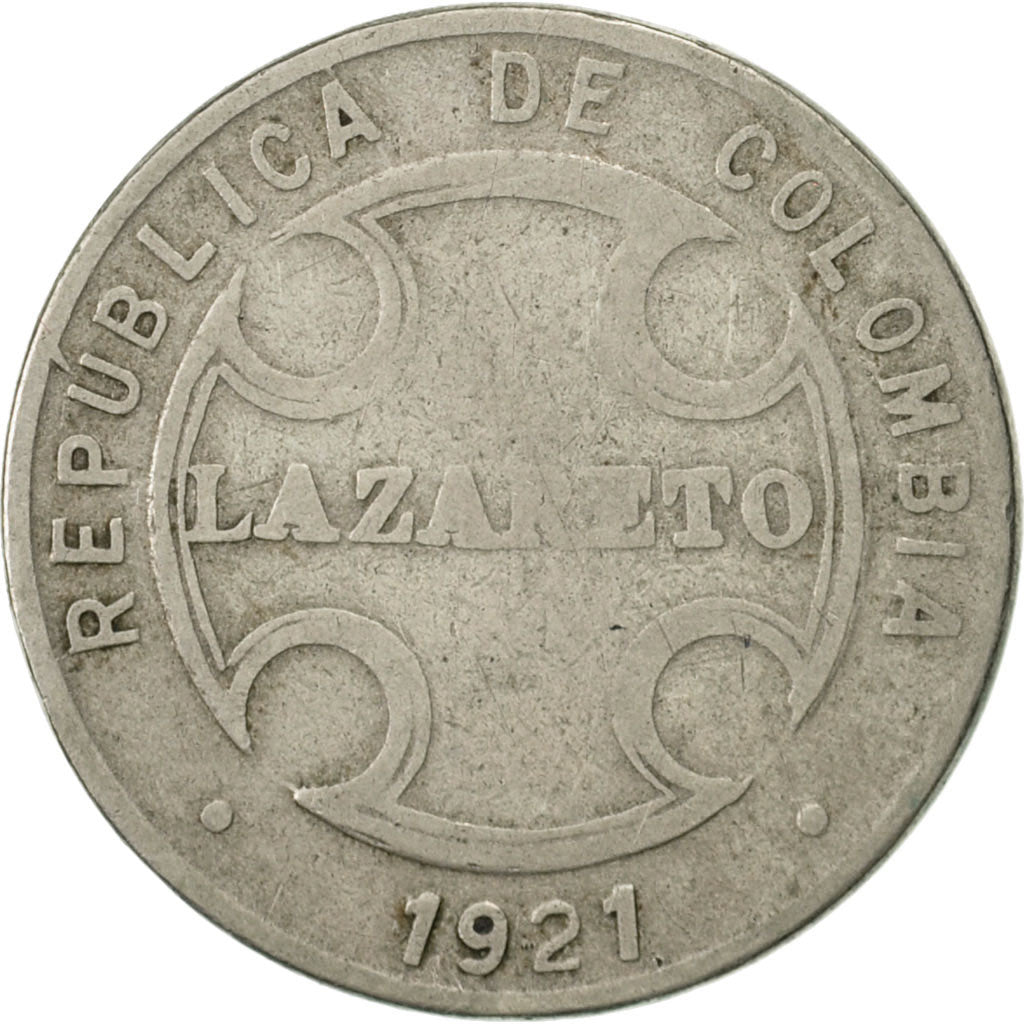 Colombia, 5 Centavos, 1921, VF(30-35), Copper-nickel, KM:199