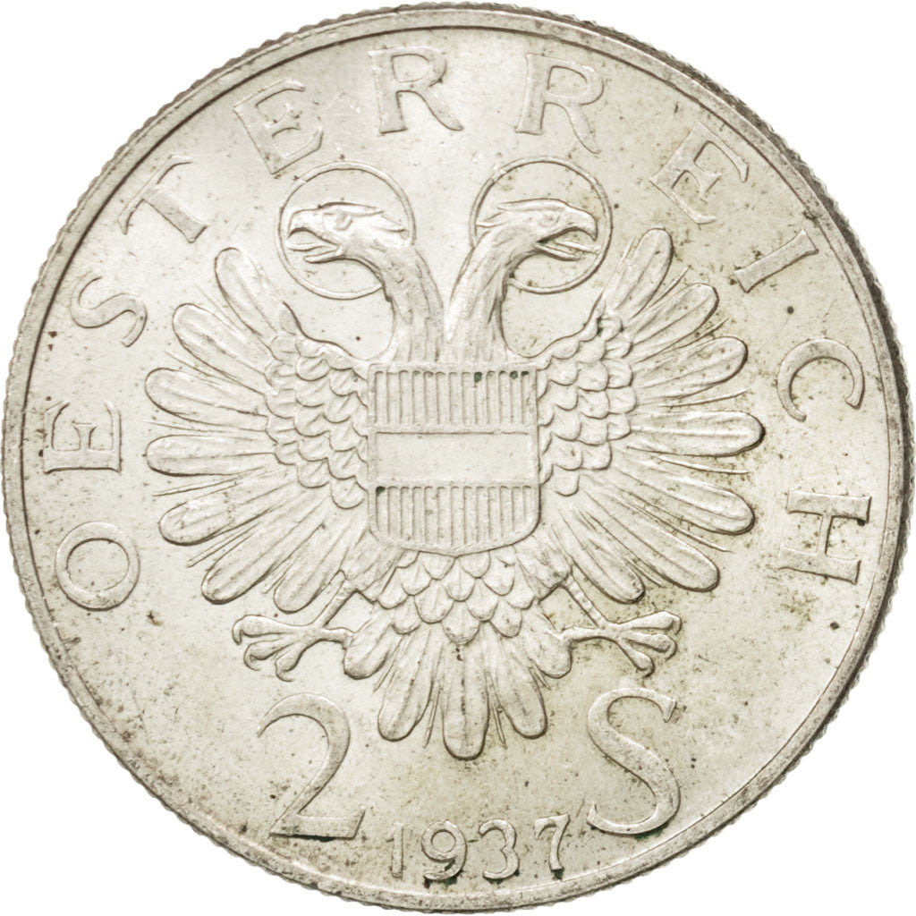 Munten, Oostenrijk, 2 Schilling, 1937, PR+, Zilver, KM:2859