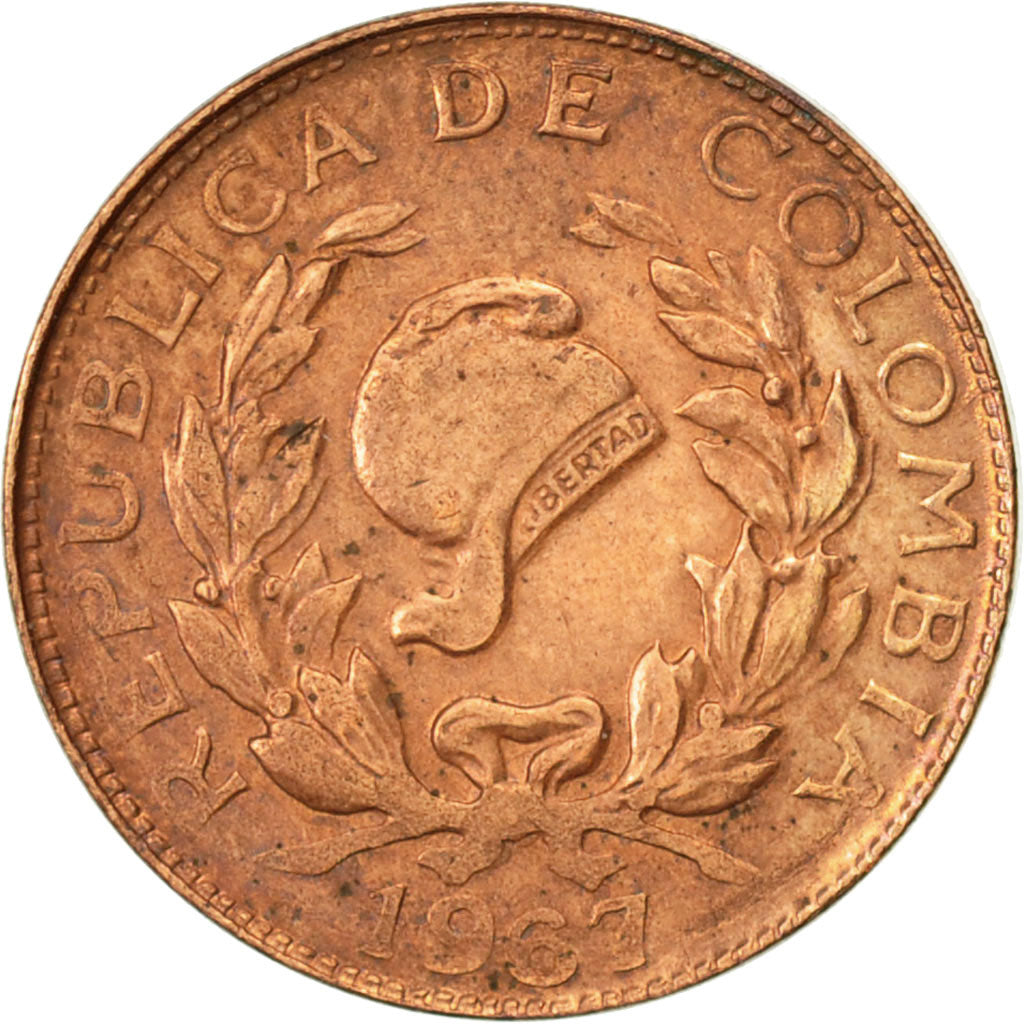 Coin, Colombia, Centavo, 1967, EF(40-45), Copper Clad Steel, KM:205a