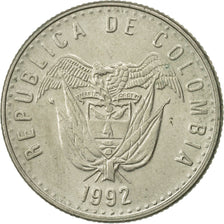 Colombia, 50 Pesos, 1992, BB+, Rame-nichel-zinco, KM:283.1