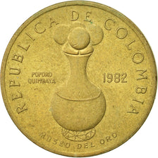 Münze, Kolumbien, 20 Pesos, 1982, SS+, Aluminum-Bronze, KM:271