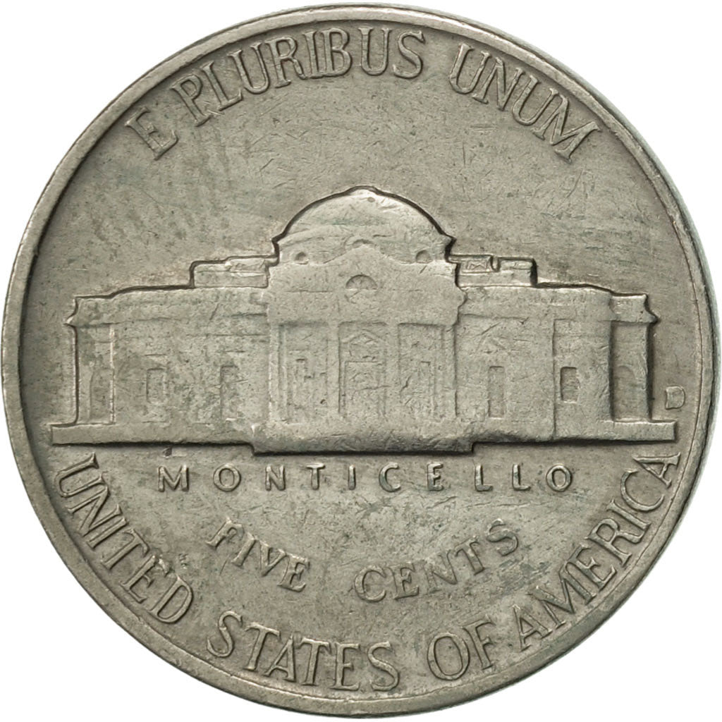 Monnaie, États-Unis, Jefferson Nickel, 5 Cents, 1960, U.S. Mint, Philadelphie