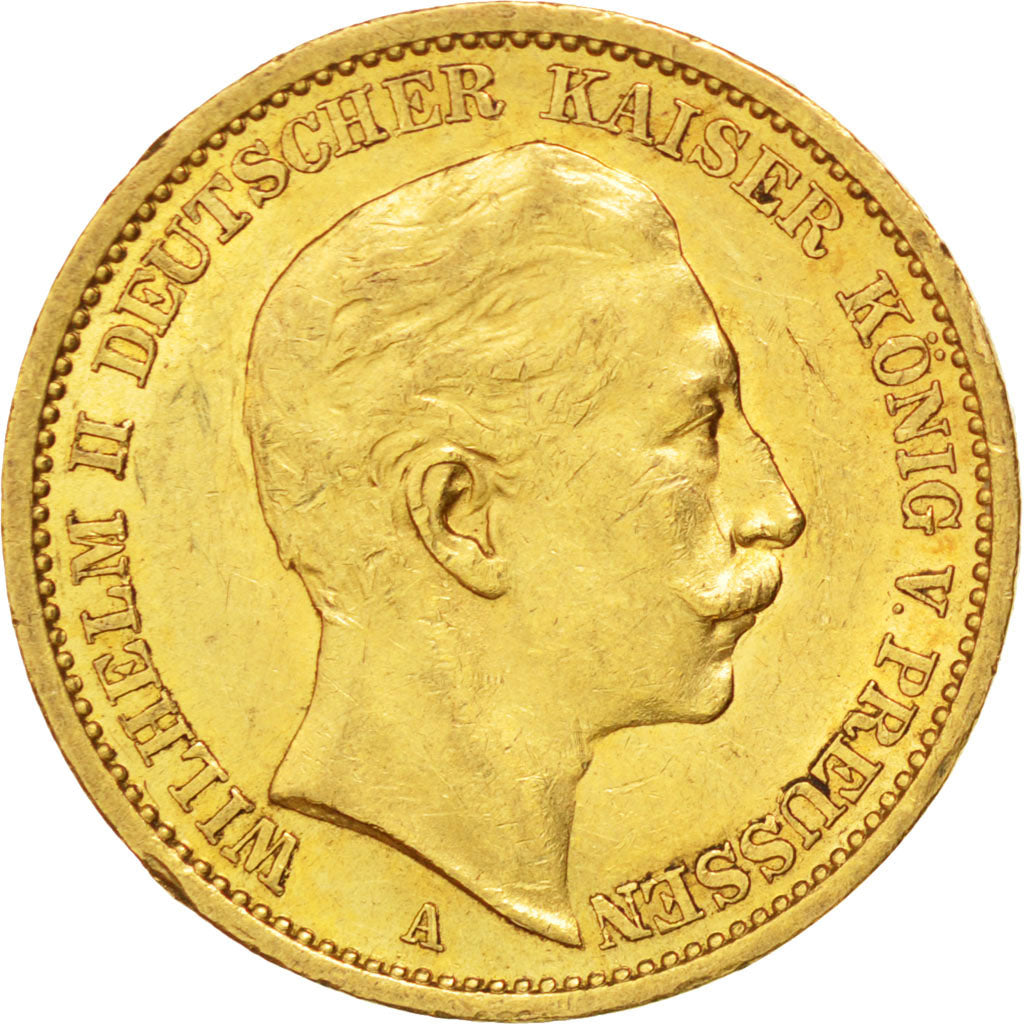GERMAN STATES, 20 Mark, 1906, Berlin, KM #521, AU(55-58), Gold, 7.91