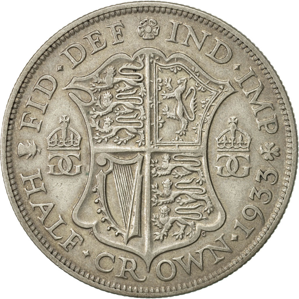 Coin, Great Britain, George V, 1/2 Crown, 1933, EF(40-45), Silver, KM:835