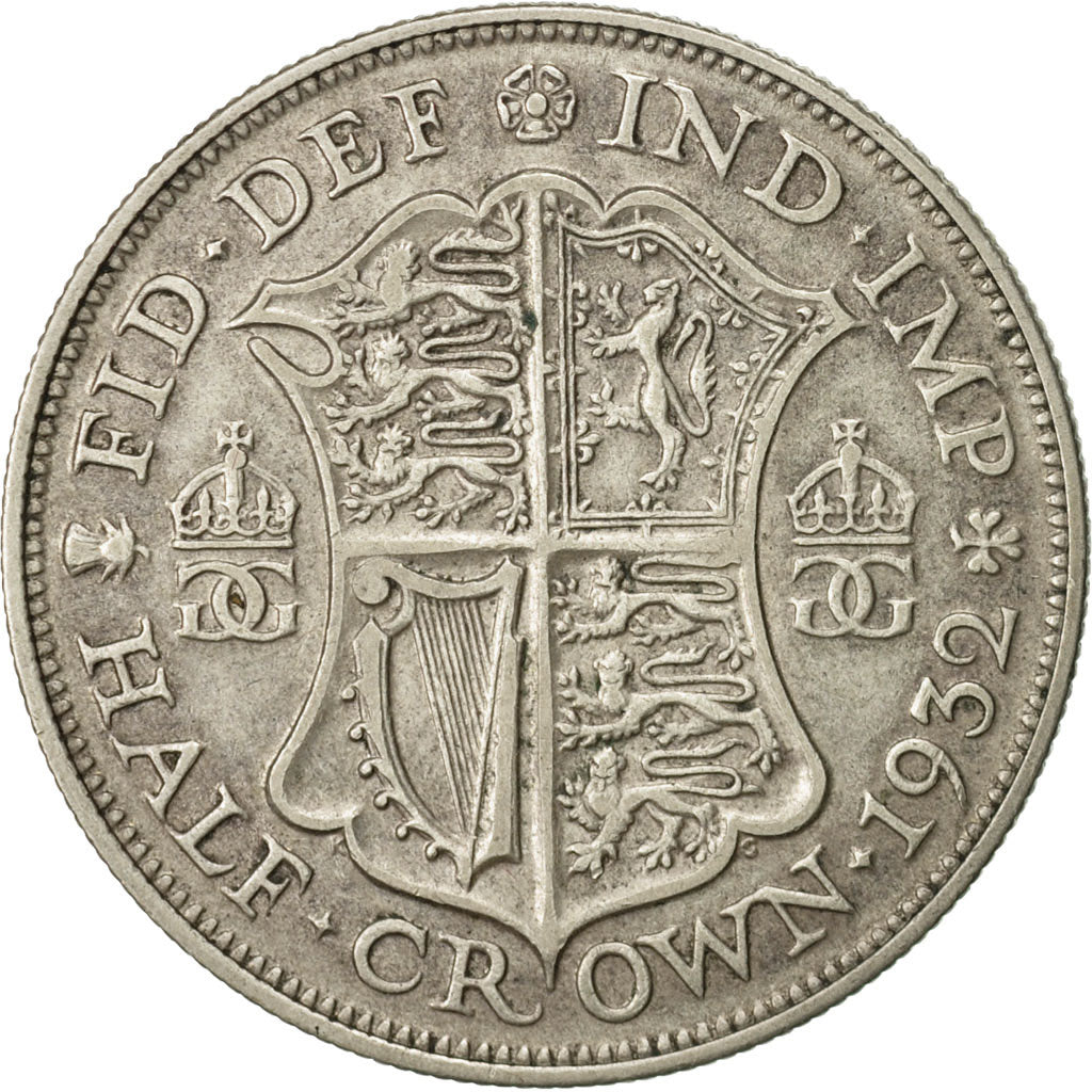 Coin, Great Britain, George V, 1/2 Crown, 1932, EF(40-45), Silver, KM:835