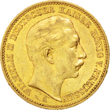 GERMAN STATES, 20 Mark, 1906, Berlin, KM #521, AU(50-53), Gold, 7.95