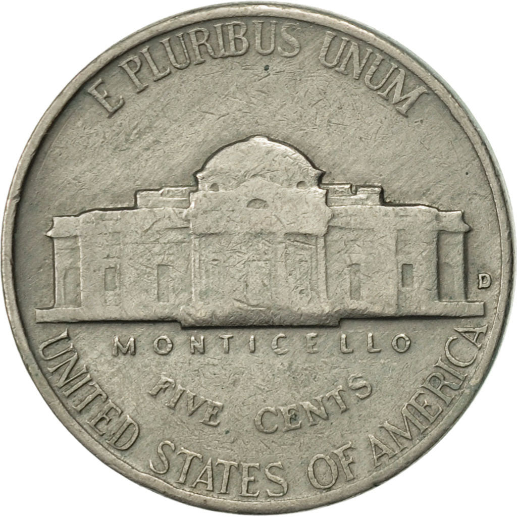 Stati Uniti, Jefferson Nickel, 5 Cents, 1958, U.S. Mint, Philadelphia, MB+