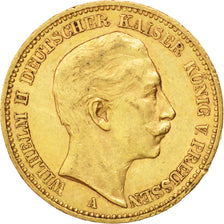 GERMAN STATES, 20 Mark, 1906, Berlin, KM #521, AU(50-53), Gold, 7.96