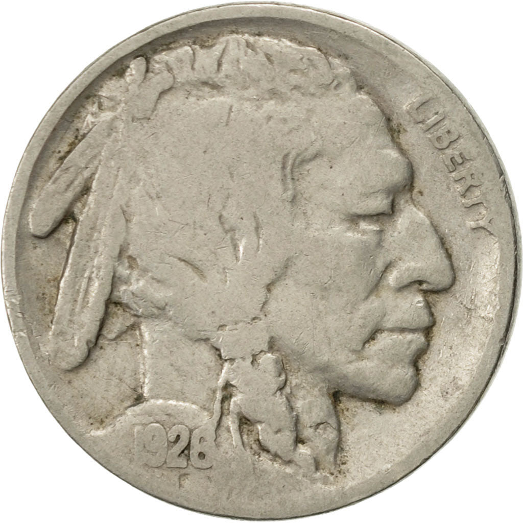 United States, Buffalo Nickel, 5 Cents, 1928, U.S. Mint, Philadelphia