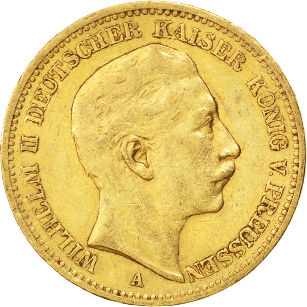 GERMAN STATES, 20 Mark, 1895, Berlin, KM #521, EF(40-45), Gold, 7.93