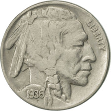 United States, Buffalo Nickel, 5 Cents, 1936, U.S. Mint, Philadelphia
