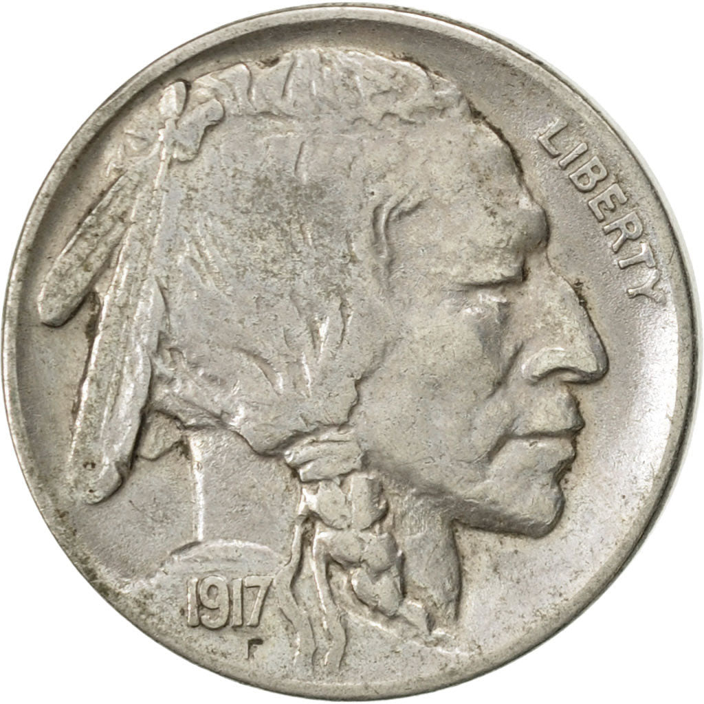 United States, Buffalo Nickel, 5 Cents, 1917, U.S. Mint, Philadelphia