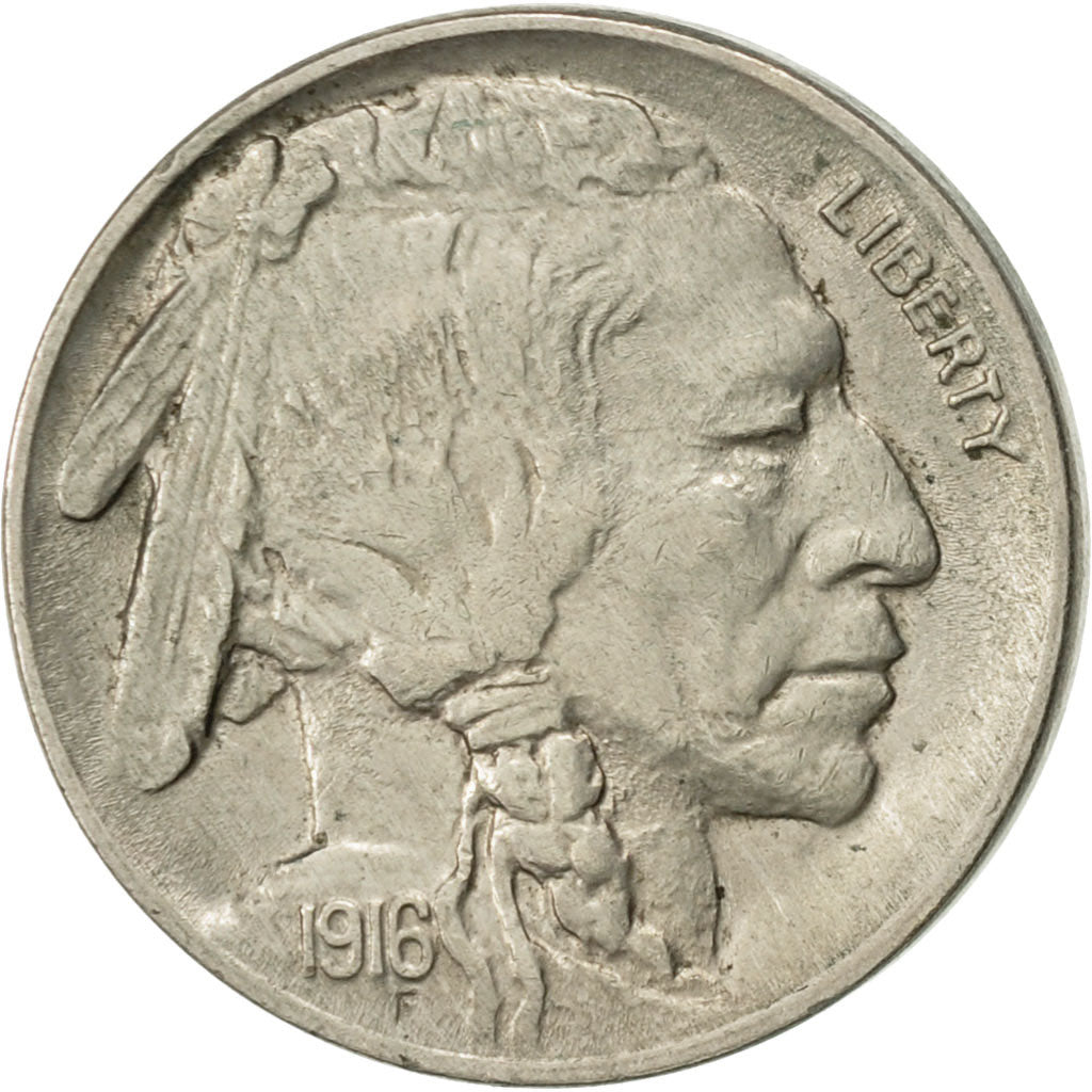 United States, Buffalo Nickel, 5 Cents, 1916, U.S. Mint, Philadelphia