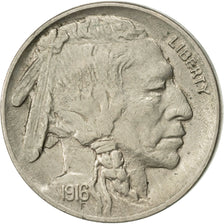 United States, Buffalo Nickel, 5 Cents, 1916, U.S. Mint, Philadelphia