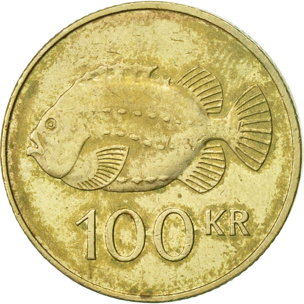 Iceland, 100 Kronur, 1995, EF(40-45), Nickel-brass, KM:35