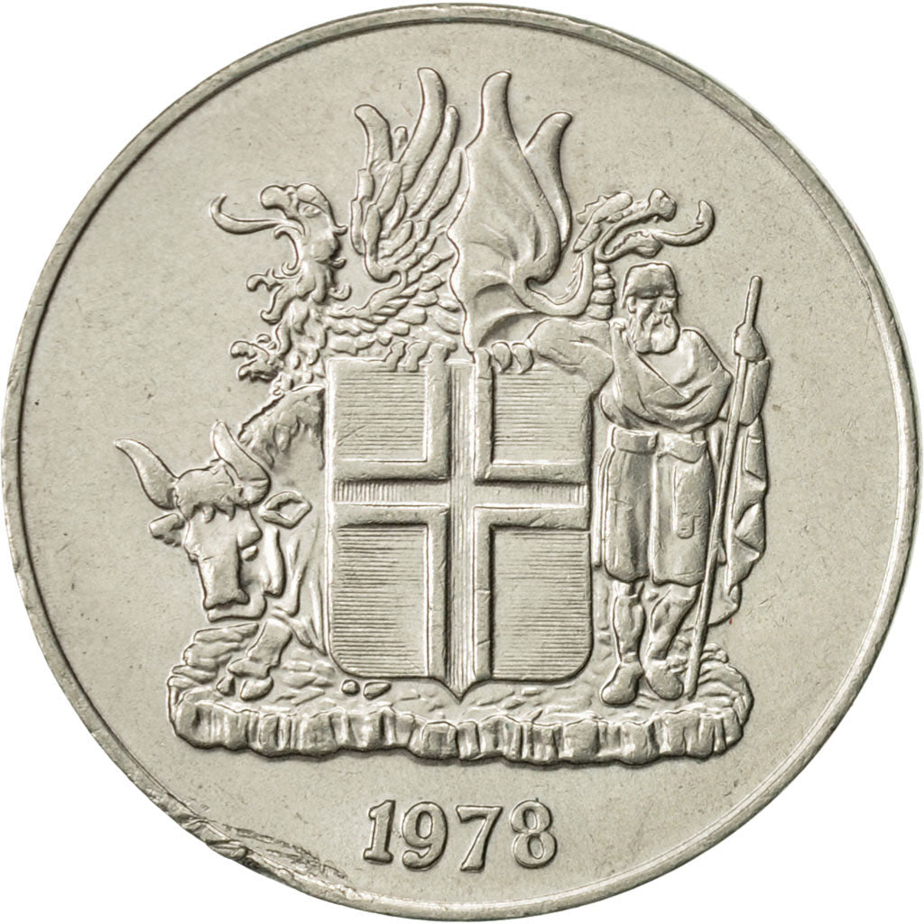 Coin, Iceland, 10 Kronur, 1978, AU(55-58), Copper-nickel, KM:15