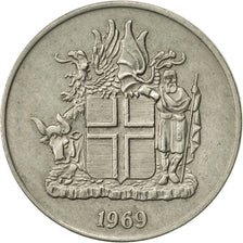 Iceland, 10 Kronur, 1969, AU(55-58), Copper-nickel, KM:15