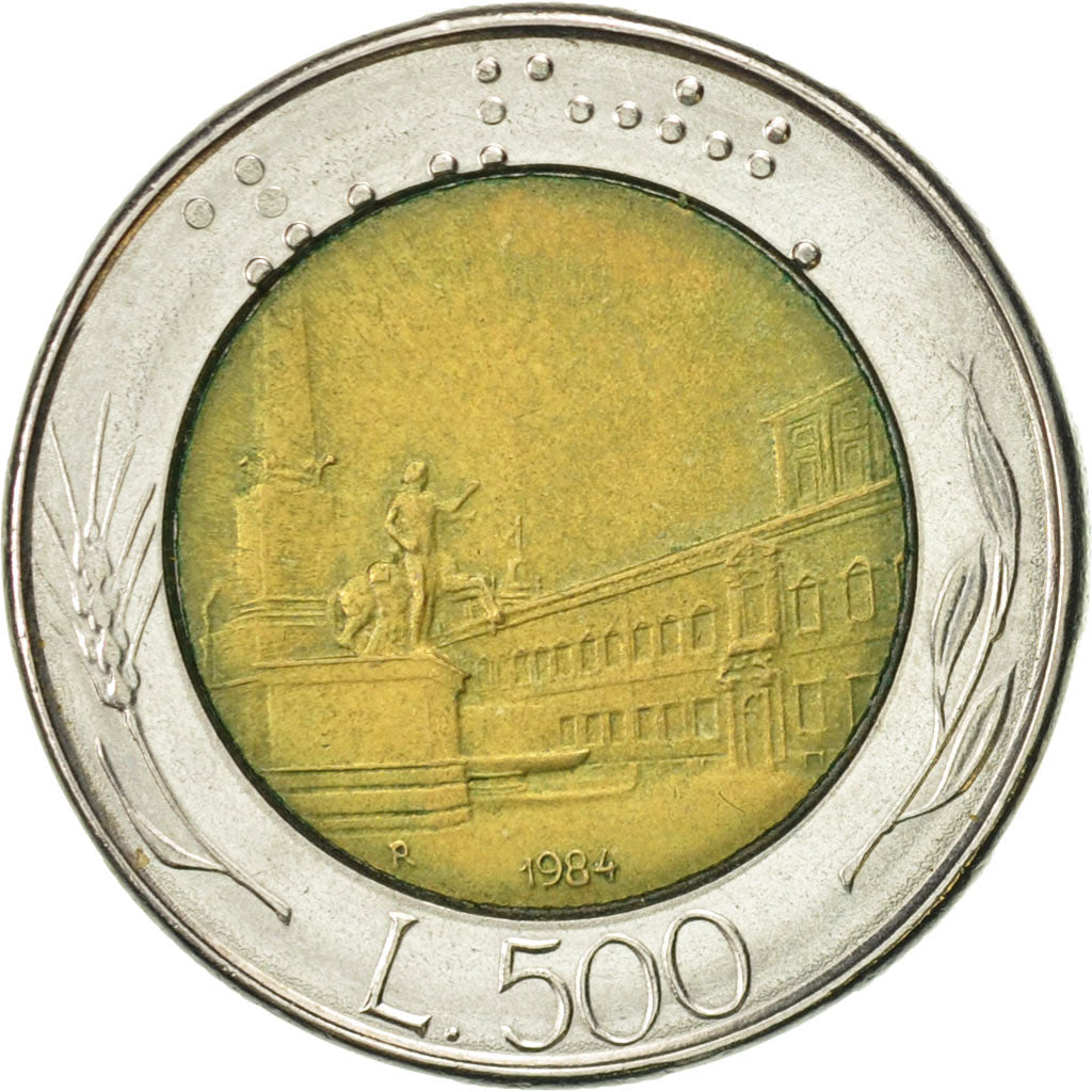 Coin, Italy, 500 Lire, 1984, Rome, EF(40-45), Bi-Metallic, KM:111