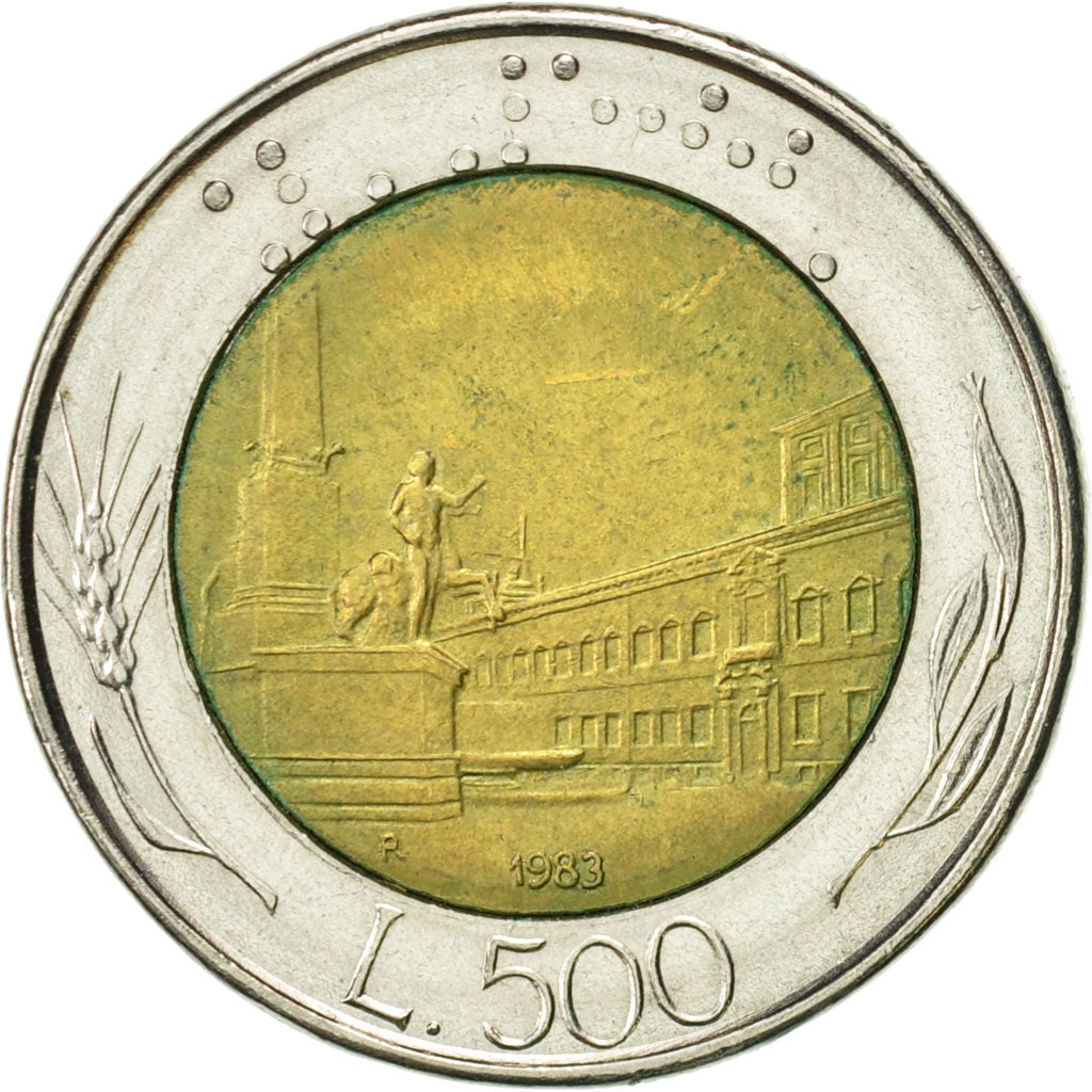 Coin, Italy, 500 Lire, 1983, Rome, EF(40-45), Bi-Metallic, KM:111