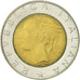Moneda, Italia, 500 Lire, 1988, Rome, MBC, Bimetálico, KM:111