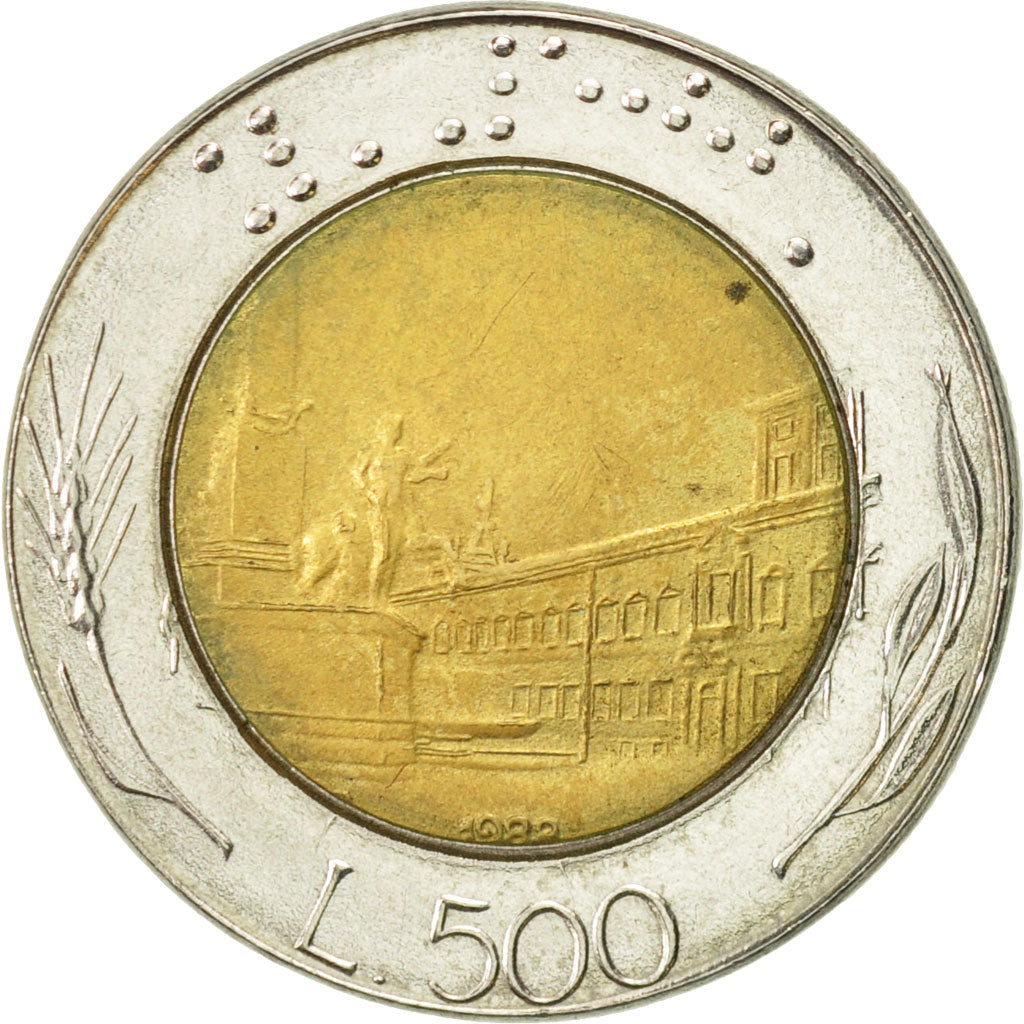 Coin, Italy, 500 Lire, 1988, Rome, EF(40-45), Bi-Metallic, KM:111