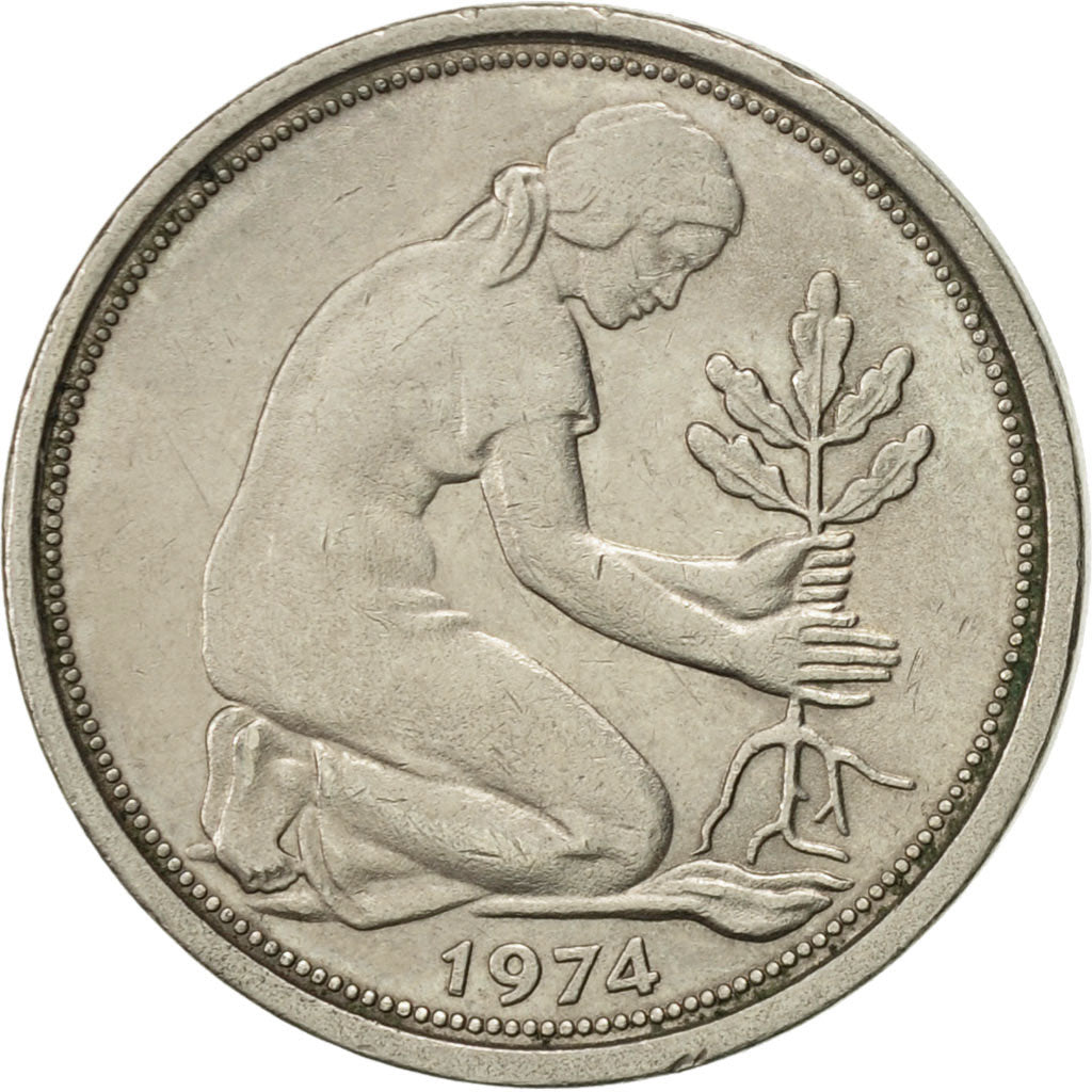 Monnaie, République fédérale allemande, 50 Pfennig, 1974, Stuttgart, TTB+