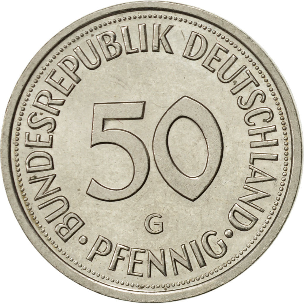 Münze, Bundesrepublik Deutschland, 50 Pfennig, 1992, Karlsruhe, SS+