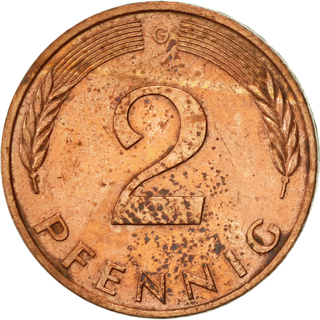 Coin, GERMANY - FEDERAL REPUBLIC, 2 Pfennig, 1992, Karlsruhe, AU(50-53), Copper
