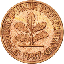 Coin, GERMANY - FEDERAL REPUBLIC, 2 Pfennig, 1987, Hambourg, EF(40-45), Copper