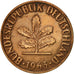 Coin, GERMANY - FEDERAL REPUBLIC, 2 Pfennig, 1963, Karlsruhe, EF(40-45), Bronze