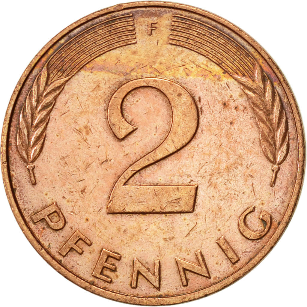 Coin, GERMANY - FEDERAL REPUBLIC, 2 Pfennig, 1986, Stuttgart, AU(50-53), Copper