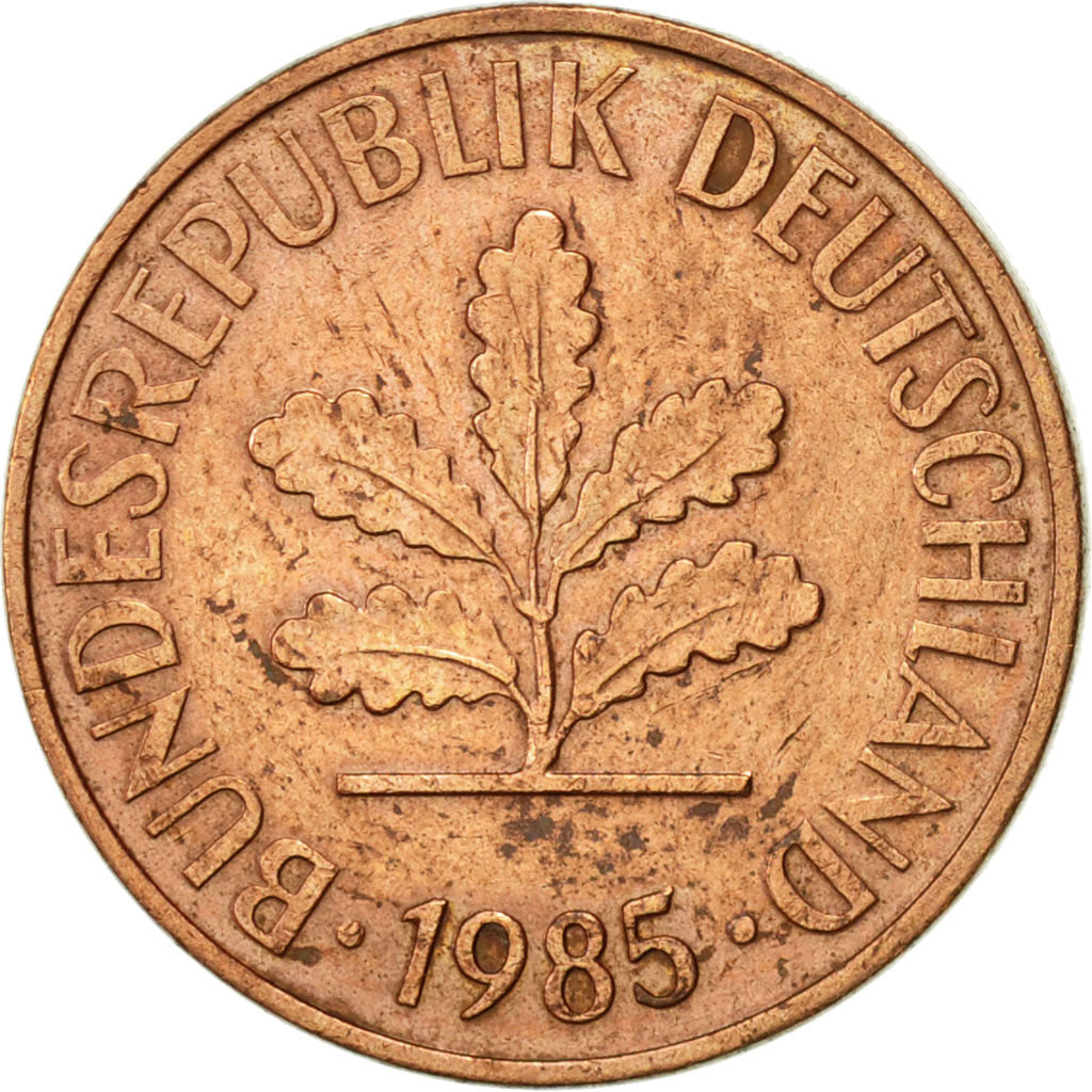 Coin, GERMANY - FEDERAL REPUBLIC, 2 Pfennig, 1985, Munich, AU(50-53), Copper