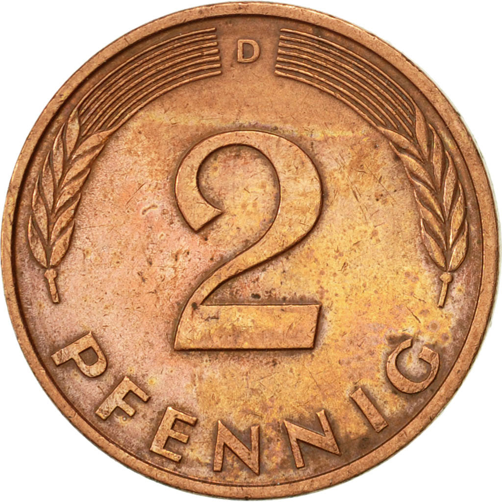 Coin, GERMANY - FEDERAL REPUBLIC, 2 Pfennig, 1981, Munich, AU(50-53), Copper