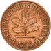 Moneda, ALEMANIA - REPÚBLICA FEDERAL, 2 Pfennig, 1984, Munich, MBC+, Cobre