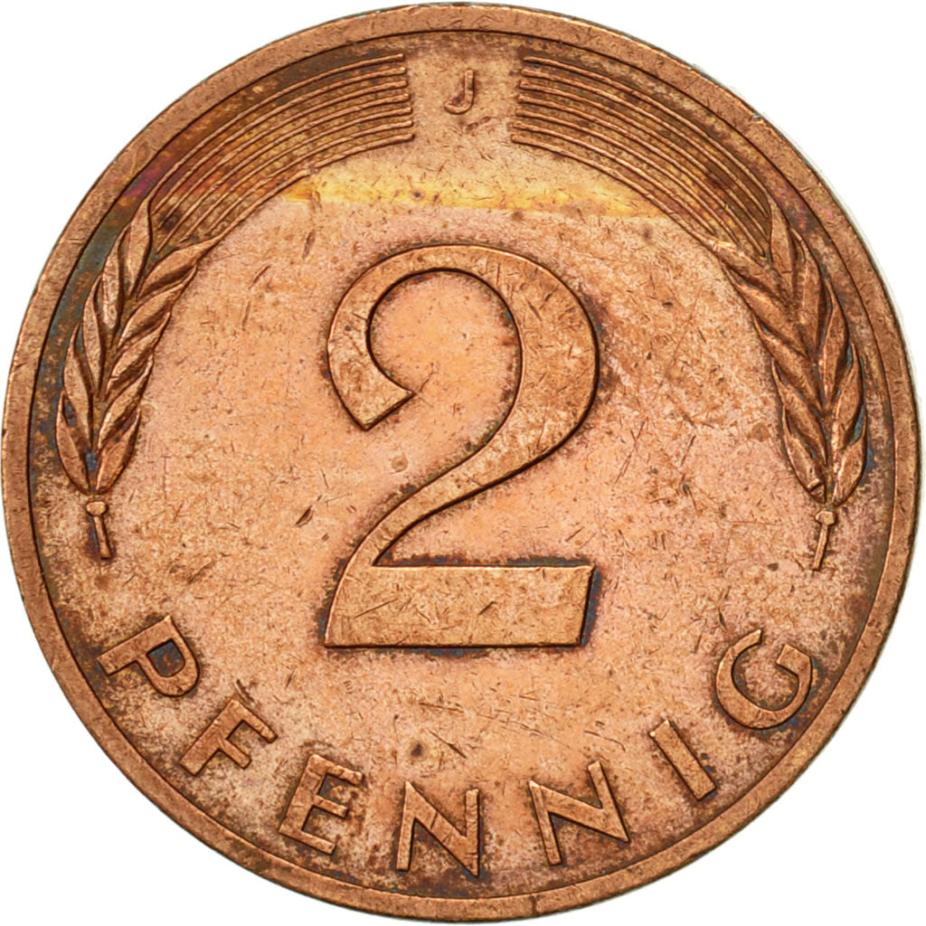 Munten, Federale Duitse Republiek, 2 Pfennig, 1979, Hambourg, ZF, Copper Plated