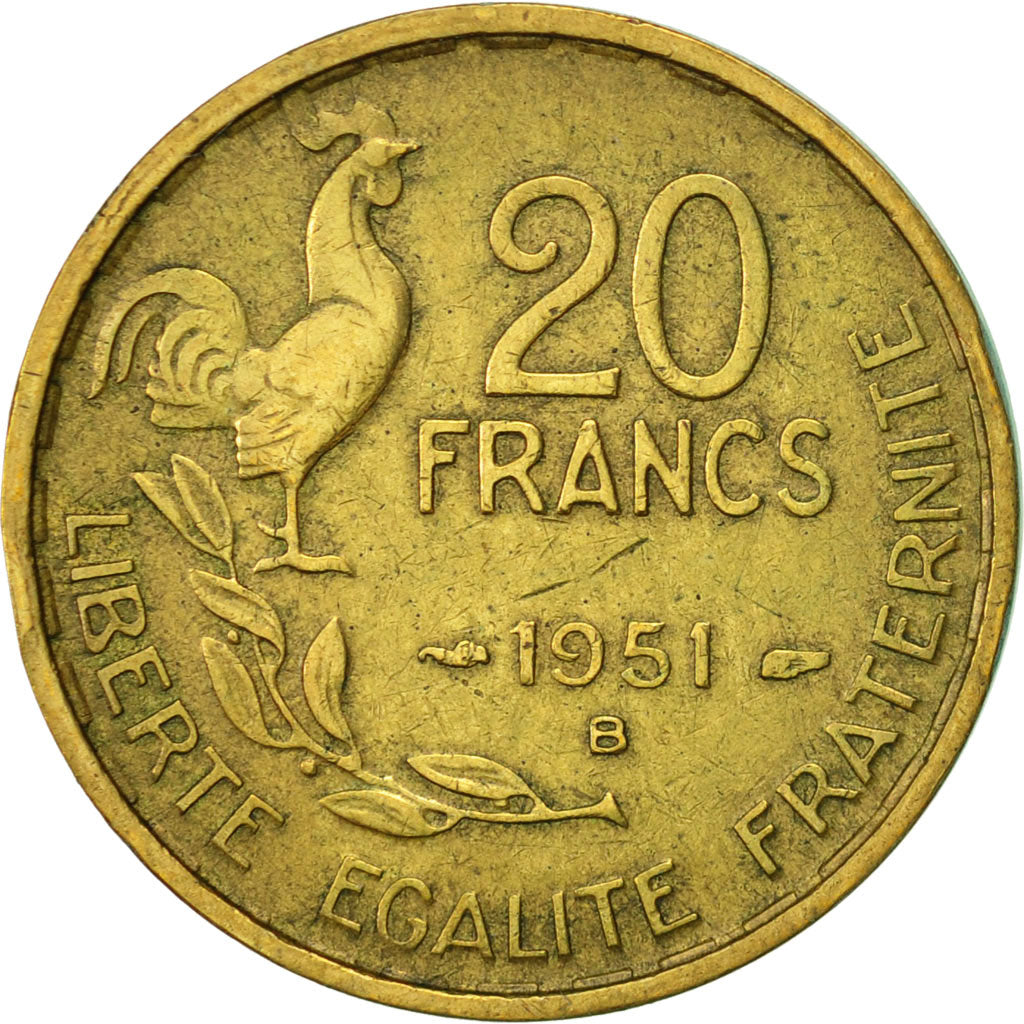 Monnaie, France, Guiraud, 20 Francs, 1951, Beaumont - Le Roger, TTB