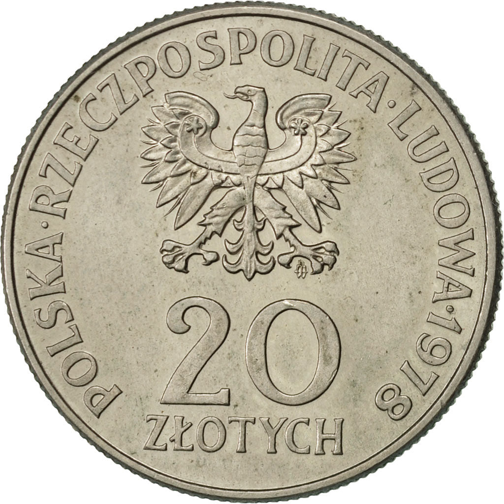 Coin, Poland, 20 Zlotych, 1978, Warsaw, AU(55-58), Copper-nickel, KM:95